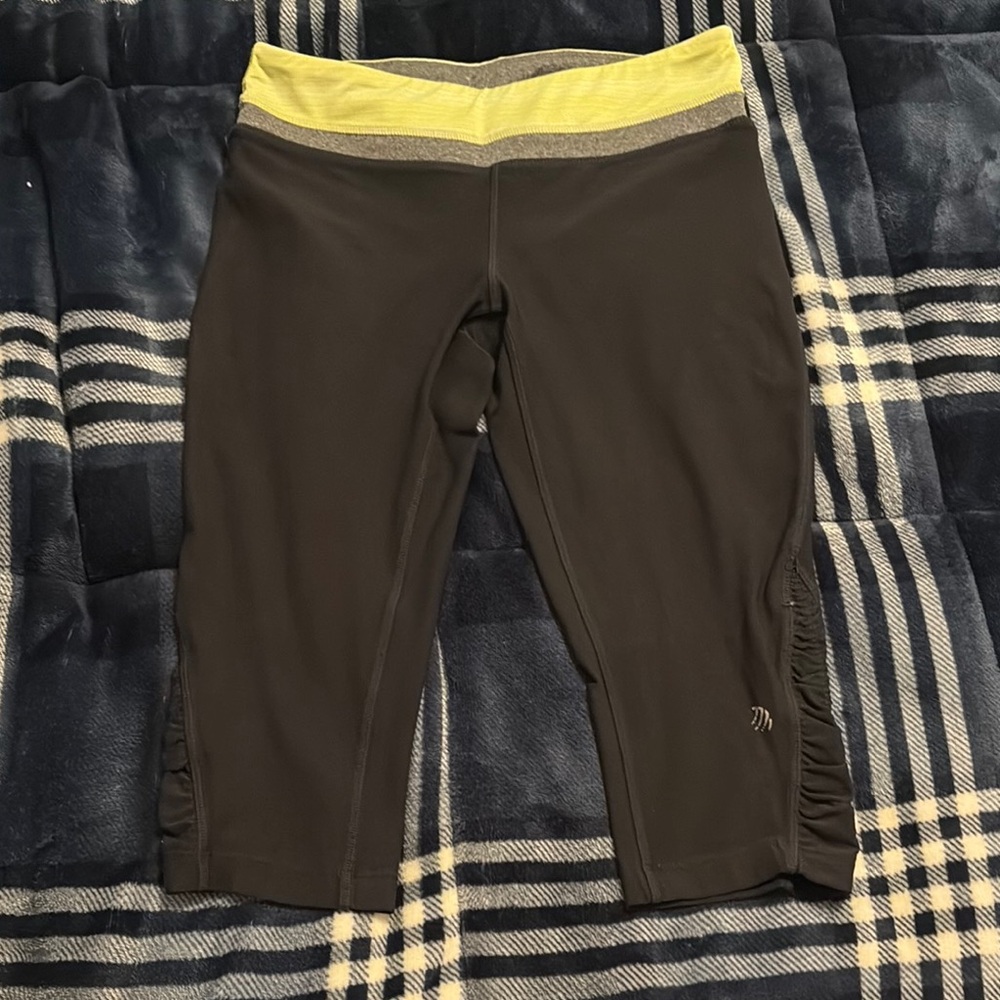 MPG Women Black and Green Leggings